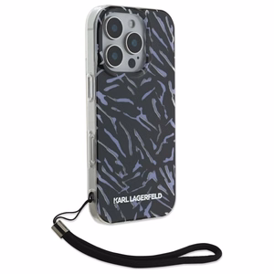 Karl Lagerfeld Zebra With Cord viedtālruņa apvalks iPhone 16 Pro Max - violets