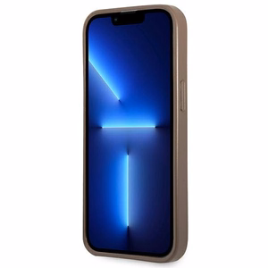 Viedtālruņa apvalks iPhone 13 Pro / 13 6.1 brūnā ar 4G trijstūra logotipu un kartes nodalījumu