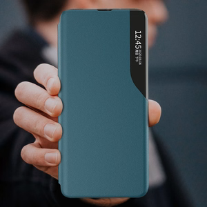 Viedtālruņa apvalks no ekoloģiskas ādas ar skatāmu logu un statīva funkciju Xiaomi Redmi K40 Pro+ / K40 Pro / K40 / Poco F3 - oranžs