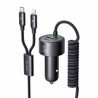 Mcdodo CC-0370 automašīnas lādētājs, USB-C, Lightning, 120W, ar ievilkamiem kabeļiem