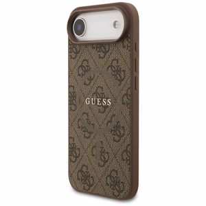 GUESS viedtālruņa apvalks IPHONE 17 Air, saderīgs ar MagSafe GUHMP17MG4GFRW (PU 4G Ring Classic Logo) brūns