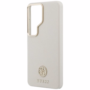Guess maciņš Rhinestone Round Logo MagSafe priekš Samsung Galaxy S26 Ultra smilškrāsas
