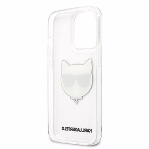Karl Lagerfeld Choupette galvas viedtālruņa apvalks iPhone 13 Pro Max – caurspīdīgs