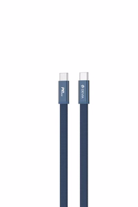 Devia Ultra3 USB-C PD 240W metāla austs plakans ātrās uzlādes kabelis 1,5 m zils