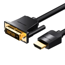 HDMI uz DVI (24+1) kabelis Vention ABFBJ, 5 m, 4K 60Hz/1080P 60Hz (melns)