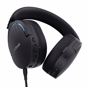 Trust GXT 491 Fayzo Austiņas ar mikrofonu vadu un bezvadu galvasspiede spēlēm USB Type-C Bluetooth melnas