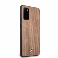Mercedes Wood Line Walnut viedtālruņa apvalks Samsung Galaxy S20 – brūns