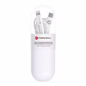 FORCELL C291 kabelis C tipa uz Lighninng PD 27W TUBE 1 m balts