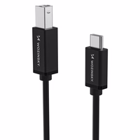 Wozinsky WKDDY1S USB-B - USB-C kabelis 1m - melns