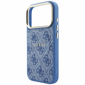 Guess Embossed 4G Classic MagSafe maciņš iPhone 17 Pro Max / 18 Pro Max, zils