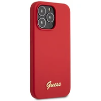 Viedtālruņa apvalks Guess GUHCP13XLSLMGRE iPhone 13 Pro Max 6.7" sarkana/bordo cietais apvalks Silikona Vintage Zelta Logotips
