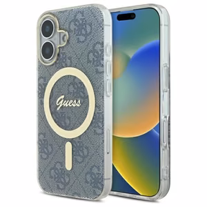 Guess IML 4G MagSafe viedtālruņa apvalks iPhone 16 - zils