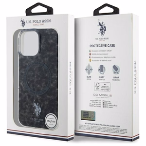US Polo IML Ring MagSafe viedtālruņa apvalks iPhone 16 Pro - Melns