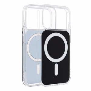 Maciņš iPhone 15 PRO Clear Fusion Mag Cover saderīgs ar MagSafe melns