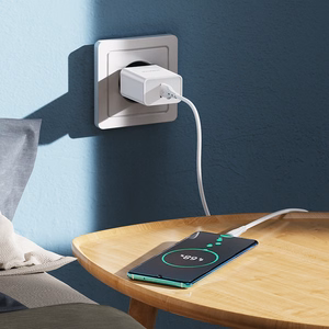 Lādētājs Borofone BN5 Sunlight - USB - QC 3.0 18W ar USB-C kabeli balts