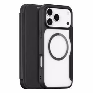 Dux Ducis Skin X Pro viedtālruņa apvalks iPhone 17 Pro Max ar maku, saderīgs ar MagSafe - melns