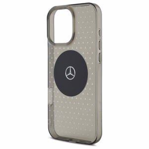 Mercedes MB viedtālruņa apvalks iPhone 16 Pro ar zvaigznīšu rakstu - Melns