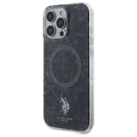 US Polo IML Ring MagSafe apvalks viedtālrunim iPhone 16 Pro Max - melns