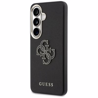 Guess maciņš Grained Big 4G Metal Logo priekš Samsung Galaxy S26 Plus melns