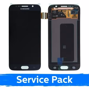LCD ekrāns saderīgs ar Samsung G920 S6 melns (Service Pack)