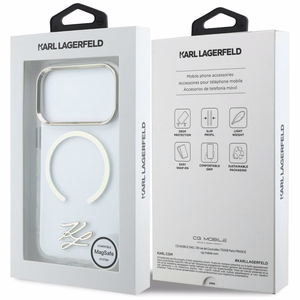 Karl Lagerfeld IML KL Script Logo MagSafe Case for iPhone 17 Pro Max - Clear