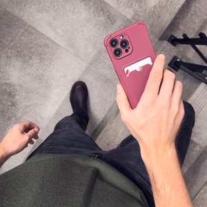 Card Armor Case чехол-кошелёк для iPhone 13 Pro силиконовый с воздушной подушкой оранжевый