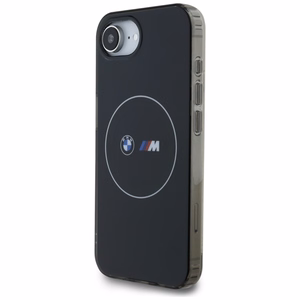 BMW IML Metāla baltais aplis MagSafe iPhone 16e apvalks - melns