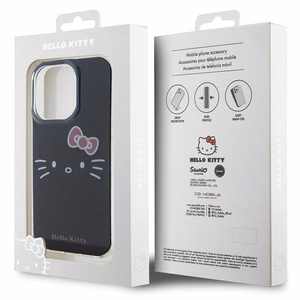Hello Kitty IML Kitty Face viedtālruņa apvalks iPhone 15 Pro - melna