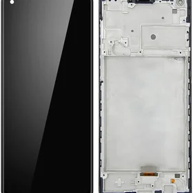 LCD ekrāns Samsung A217F A21s ar skārienekrānu un rāmi Melns ORG