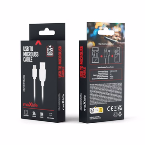Maxlife кабель USB - microUSB 1,0 м 3A белый