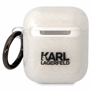 Karl Lagerfeld KLA2HNKCTGT чехол Airpods 1/2 прозрачный Gliter Karl&Choupette