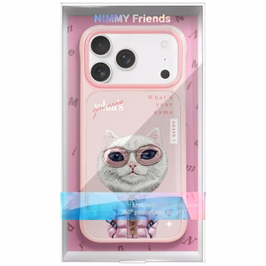 Nimmy Cool&Cute 2.0 Kaķa apvalks viedtālrunim iPhone 17 Pro - rozā