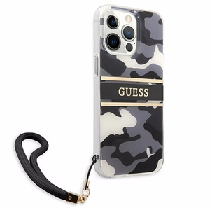 Guess GUHCP13XKCABBK iPhone 13 Pro Max 6.7" melns/melns cietais apvalks Camo Siksnas Kolekcija