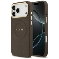 Guess Peony Hot Stamp Magnētiskais viedtālruņa apvalks iPhone 17 Pro Max - brūns