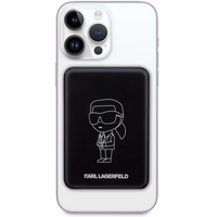 Karl Lagerfeld Ikonik MagSafe 5W 3000mAh induktivais portatvais ladetajs - melns