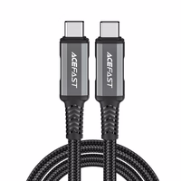 Acefast C1-09 USB-C / USB-C USB4 PD3.1 kabelis 5A 1m - pelēki melns