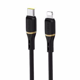 Dudao L25X USB-C - Lightning Kabelis 1m 30W with Soft Silicone Braid - Melns