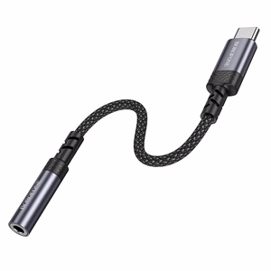 Borofone Adapteris BV24 Graceful - C tipa savienotājs ar 3,5 mm jack ligzdu - pelēks
