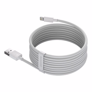 Baseus kabelis Simple Wisdom USB - Lightning 1,5 m 2,4A balts 2 gab.