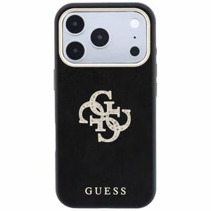 Guess Smooth & Big Strass Logo vāciņš iPhone 18 Pro Max / 17 Pro Max – melns