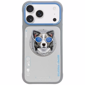 NIMMY чехол GLASSES COOL DOG совместимый с MagSafe для iPhone 17 Pro Max серый