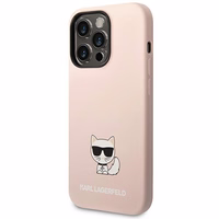 Karl Lagerfeld KLHCP14LSLCTPI iPhone 14 Pro 6.1 "cietais apvalks gaiši rozā/gaiši rozā Silikona Choupette Ķermenis