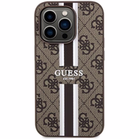 Guess 4G Printed Stripes MagSafe viedtālruņa apvalks iPhone 15 Pro - brūns