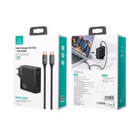 USAMS Tīkla lādētājs 2xUSB-C+1xUSB T52PD140W PD Fast Charging US-CC168 + kabelis U82 USB-C/USB-C US-SJ581 240W melns/black UM Series UMXLOGTC01