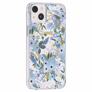 Rifle Paper Clear MagSafe vāciņš ierīcei iPhone 14 Plus, ar “Garden Party Blue” rakstu