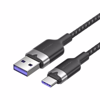 USB 2.0 A uz USB-C 6A Vention CTOBF 1M kabelis (melns)