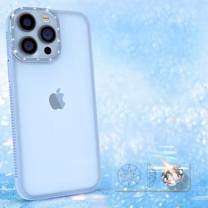 Kingxbar Sparkle Series viedtālruņa apvalks iPhone 13 Pro ar kristāliem aizmugures vāks zilas krāsas