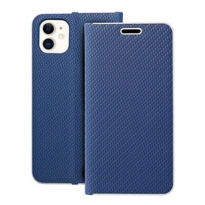 Viedtālruņa apvalks (m) - LUNA Book Carbon IPHONE 11 zils (m)