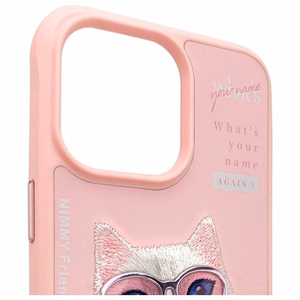 Nimmy Cool&Cute 2.0 kaķa apvalks iPhone 15 Pro - rozā