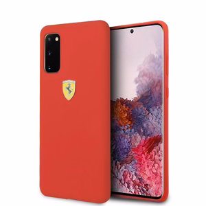 Ferrari Silicone Case for Samsung Galaxy S20 - Red